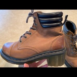 Dr Martens ankle platform heel leather booties